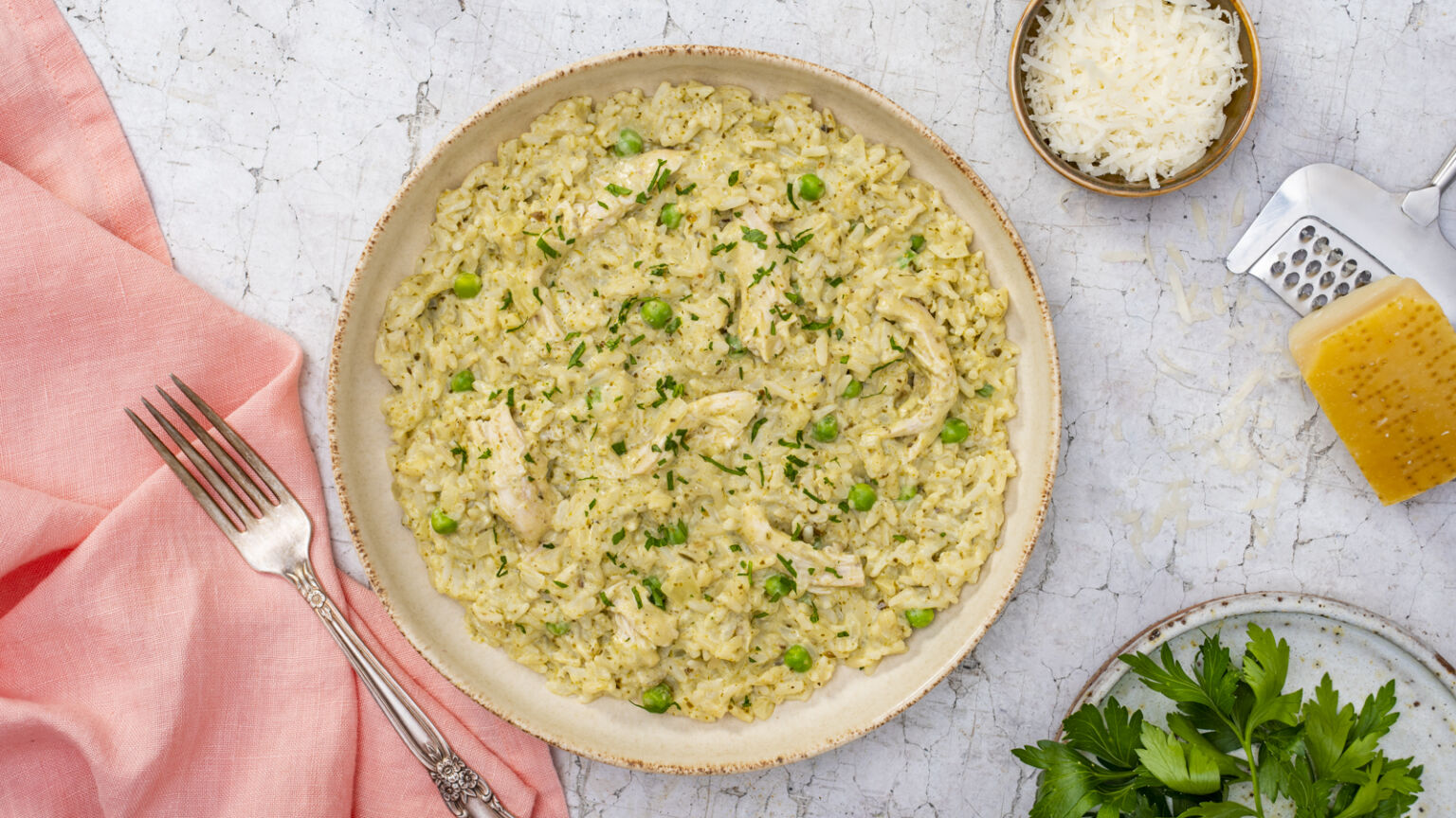 Creamy Pesto Chicken and Rice