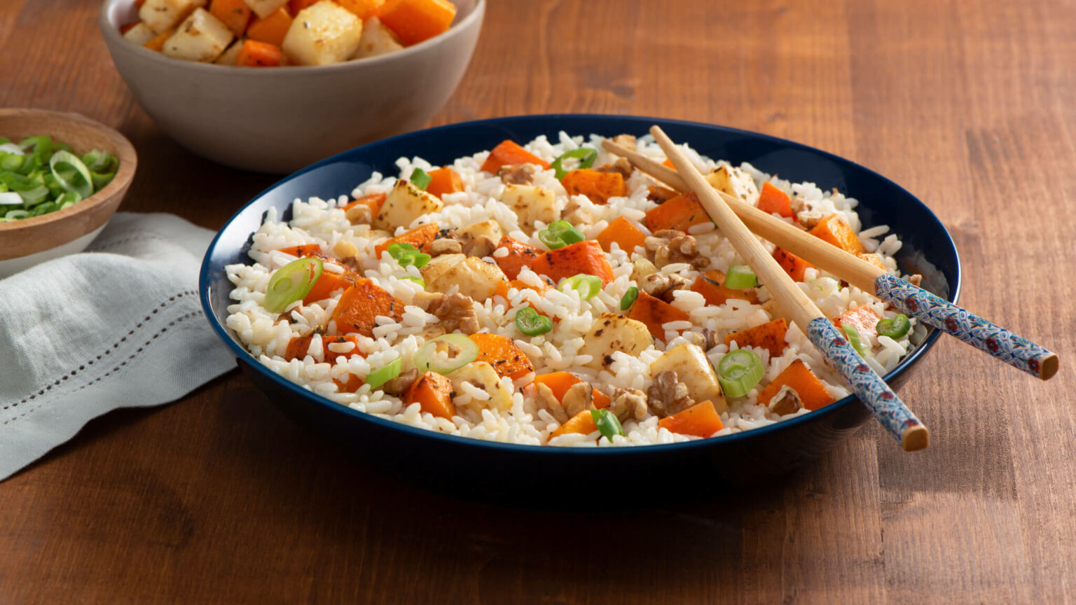 Roasted Vegetable and Rice Stir-Fry