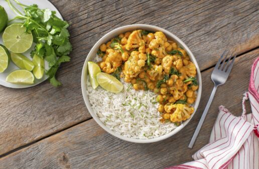 Vegetarian Curry cauliflower Buddha Rice Bowl