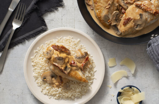 Creamy Parmesan chicken and rice dinner