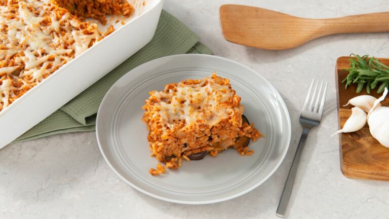Mediterranean Ground Turkey and Rice Casserole