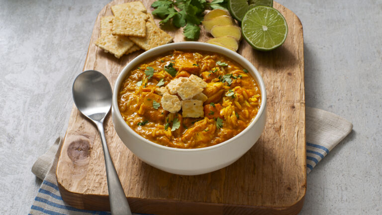 Cod Soup with Coconut Milk and Rice