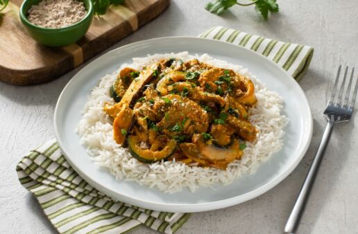 mushroom-korma-served-over-basmati-rice