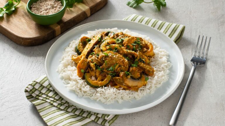 Mushroom Korma with Basmati Rice
