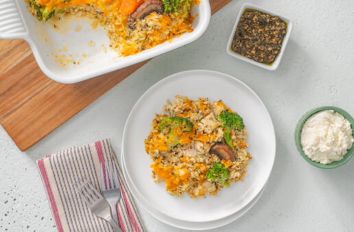 Cheesy Leftover Rice Bake Recipe