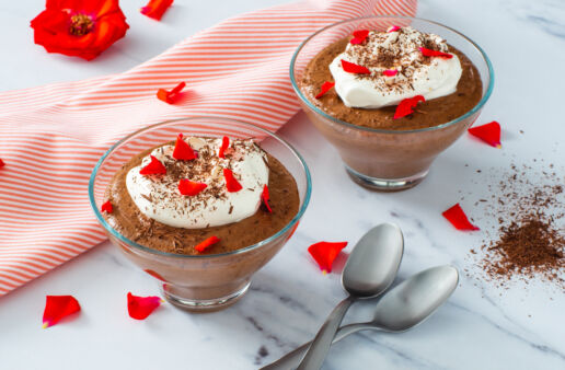 CHOCOLATE ROSE GERANIUM QUINOA MOUSSE RECIPE