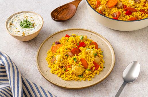 Vegetable Biryani with Yellow Jasmine Rice