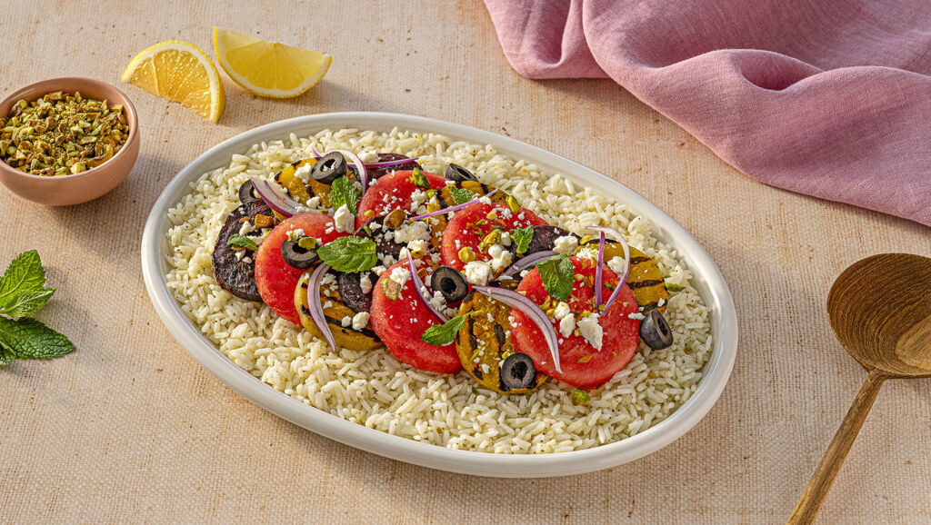 Greek Beet and Watermelon Rice Salad