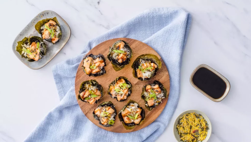 baked asian salmon cups
